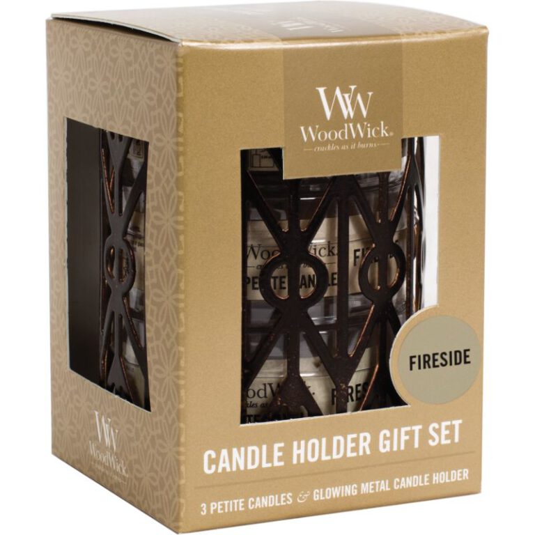 WoodWick Candle Gift Set Geometric Fireside Petite Primera Gifts